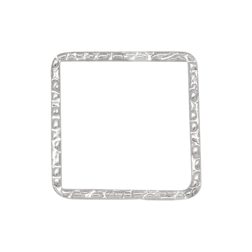 Connectors. Sterling Silver 15.0mm Width / Length, Handmade Hammered Square Connector. Quantity Per Pack: 2 Pieces.