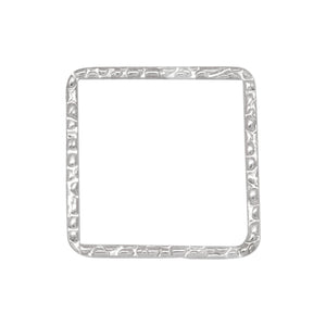 Connectors. Sterling Silver 15.0mm Width / Length, Handmade Hammered Square Connector. Quantity Per Pack: 2 Pieces.