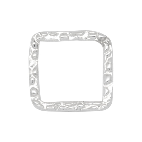 Connectors. Sterling Silver 8.0mm Width / Length, Handmade Hammered Square Connector. Quantity Per Pack: 4 Pieces.