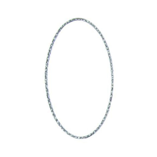 Sterling Silver Oxidized, 24.2mm Width by 0.9mm Length by 39.7mm Height, Hammered Oval Connector. Quantity Per Pack: 4 Pieces.