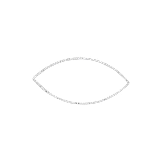 Connectors. Sterling Silver 25.2mm Width by 52.0mm Length, Handmade Hammered Marquise Connector. Quantity Per Pack: 2 Pieces.