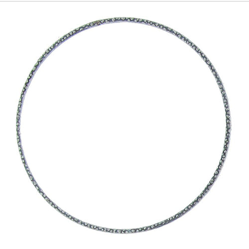 Sterling Silver Oxidized, 32.2mm Width / Height by 0.9mm Length, Hammered Circle Connector. Quantity Per Pack: 6 Pieces.