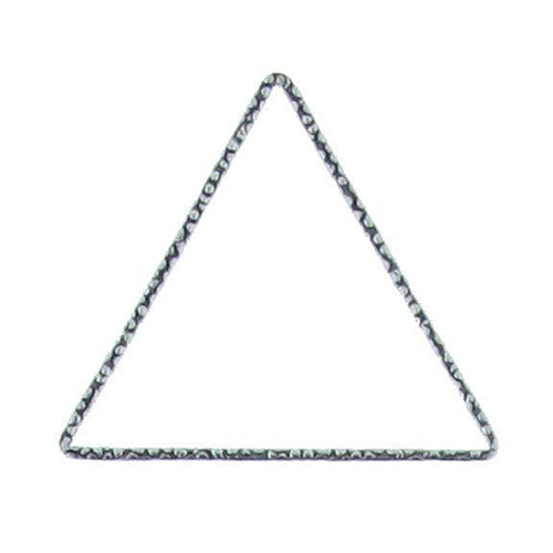 Sterling Silver Oxidized, 37.4mm Width by 0.9mm Length by 32.6mm Height, Hammered Triangle Connector. Quantity Per Pack: 5 Pieces.