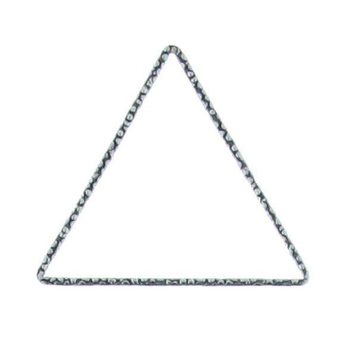 Sterling Silver Oxidized, 23.2mm Width by 0.9mm Length by 20.4mm Height, Hammered Triangle Connector. Quantity Per Pack: 8 Pieces.