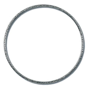 Sterling Silver Oxidized, 60.9mm Width / Length, Hammered Bangle. Quantity Per Pack: 1 Piece.