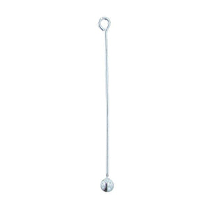 Sterling Silver, 17.0 Gauge, 59.1mm Height, Add-A-Bead Sliding Bail with 6.0mm Ball on the Bottom. Quantity per pack: 10 Pieces.