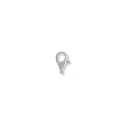 Sterling Silver, 8.2mm Width by 4.0mm Length by 12.2mm Height, Lobster Trigger Clasp with 2.4mm Open Loop at the bottom. Quantity Per Pack: 10 Pieces.