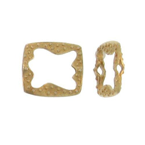 Sterling Silver Gold Plated, 15.7mm Width by 3.8mm Length by 17.0mm Height, Fancy Rectangle Bead Frame. Quantity per pack: 2 Pieces.