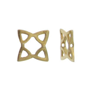 Sterling Silver Gold Plated, 14.7mm Width by 2.4mm Length by 14.7mm Height, Star Bead Frame. Quantity per pack: 2 Pieces.