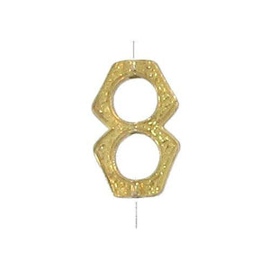 Sterling Silver Gold Plated, 12.2mm Width by 3.0mm Length by 19.0mm Height, Double Hexagon Bead Frame. Quantity per pack: 2 Pieces.