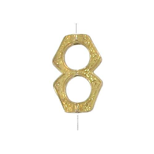 Sterling Silver Gold Plated, 12.2mm Width by 3.0mm Length by 19.0mm Height, Double Hexagon Bead Frame. Quantity per pack: 2 Pieces.