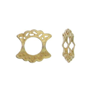 Sterling Silver Gold Plated, 15.4mm Width by 3.2mm Length by 16.1mm Height, Fancy Bead Frame. Quantity per pack: 2 Pieces.