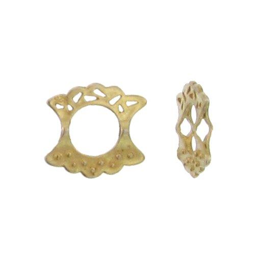 Sterling Silver Gold Plated, 15.4mm Width by 3.2mm Length by 16.1mm Height, Fancy Bead Frame. Quantity per pack: 2 Pieces.