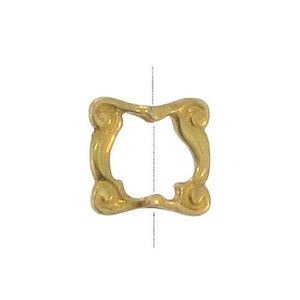 Sterling Silver Gold Plated, 15.3mm Width by 3.2mm Length by 14.8mm Height, Spiral Rectangle Bead Frame. Quantity per pack: 2 Pieces.