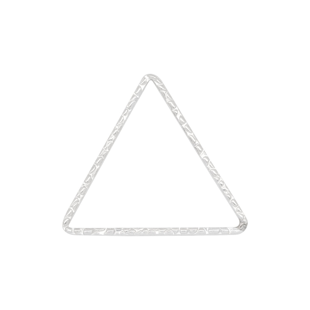 Connectors. Sterling Silver 23.00mm Width / Length, Handmade Hammered Triangle Connector. Quantity Per Pack: 2 Pieces.