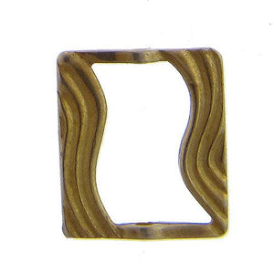 Sterling Silver Gold Plated, 15.6mm Width by 3.3mm Length by 17.6mm Height, Wavy Square Bead Frame. Quantity per pack: 2 Pieces.