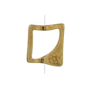 Sterling Silver Gold Plated, 15.4mm Width by 2.7mm Length by 17.8mm Height, Square Bead Frame. Quantity per pack: 3 Pieces.