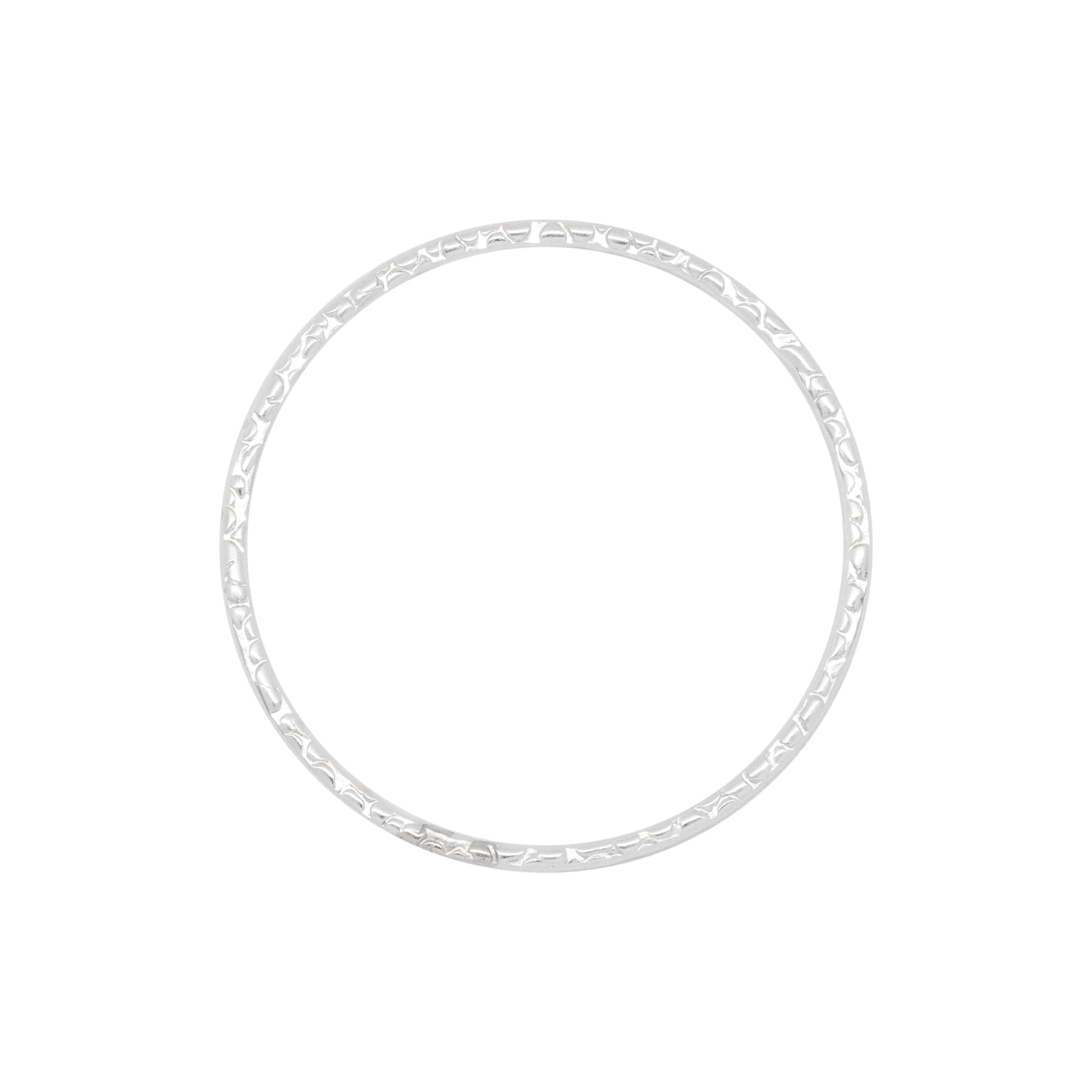 Connectors. Sterling Silver 25.0mm Width / Length, Handmade Hammered Circle Connector. Quantity Per Pack: 2 Pieces.