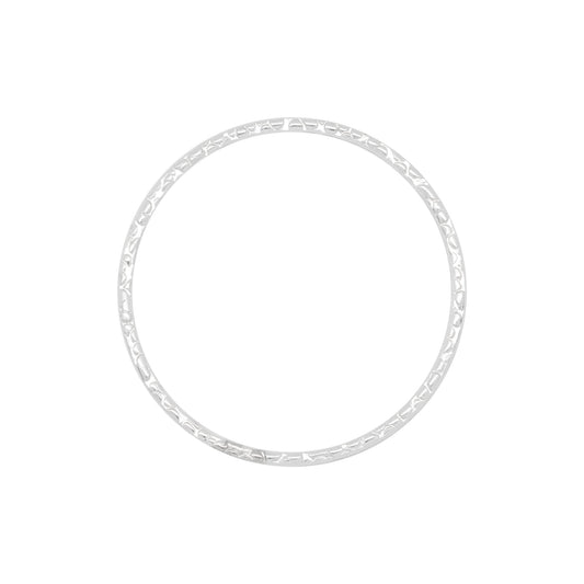 Connectors. Sterling Silver 25.0mm Width / Length, Handmade Hammered Circle Connector. Quantity Per Pack: 2 Pieces.