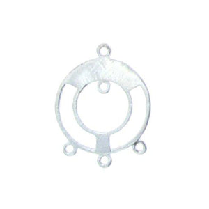 Sterling Silver, 18.7mm Width by 1.2mm Length by 24.4mm Height, Circle Chandelier. Quantity Per Pack: 2 Pieces.