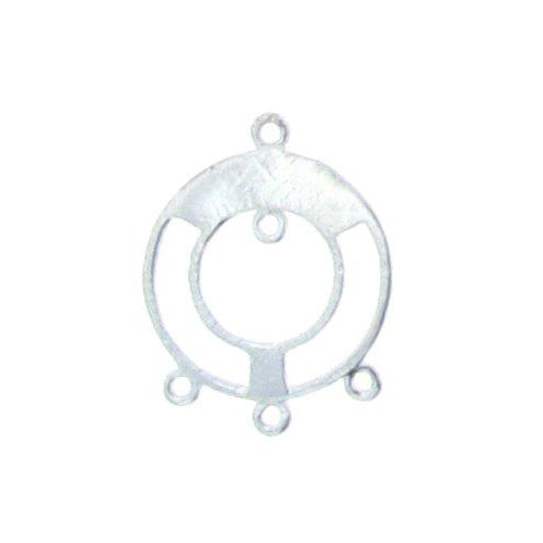 Sterling Silver, 18.7mm Width by 1.2mm Length by 24.4mm Height, Circle Chandelier. Quantity Per Pack: 2 Pieces.