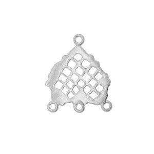 Sterling Silver, 17.9mm Width by 1.2mm Length by 20.8mm Height, 3 Strand Heart Connector. Quantity Per Pack: 2 Pieces.