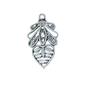 Sterling Silver, 13.4mm Width by 1.3mm Length by 24.2mm Height, Fancy Charm. Quantity Per Pack: 2 Pieces.