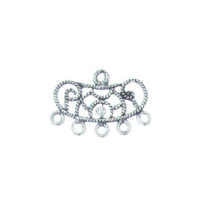 Sterling Silver, 22.0mm Width by 1.1mm Length by 14.9mm Height, Fancy Chandelier. Quantity Per Pack: 2 Pieces.