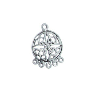 Sterling Silver Oxidized, 25.8mm Width by 1.8mm Length by 32.2mm Height, 5 Strand Filigree Connector. Quantity Per Pack: 2 Pieces.