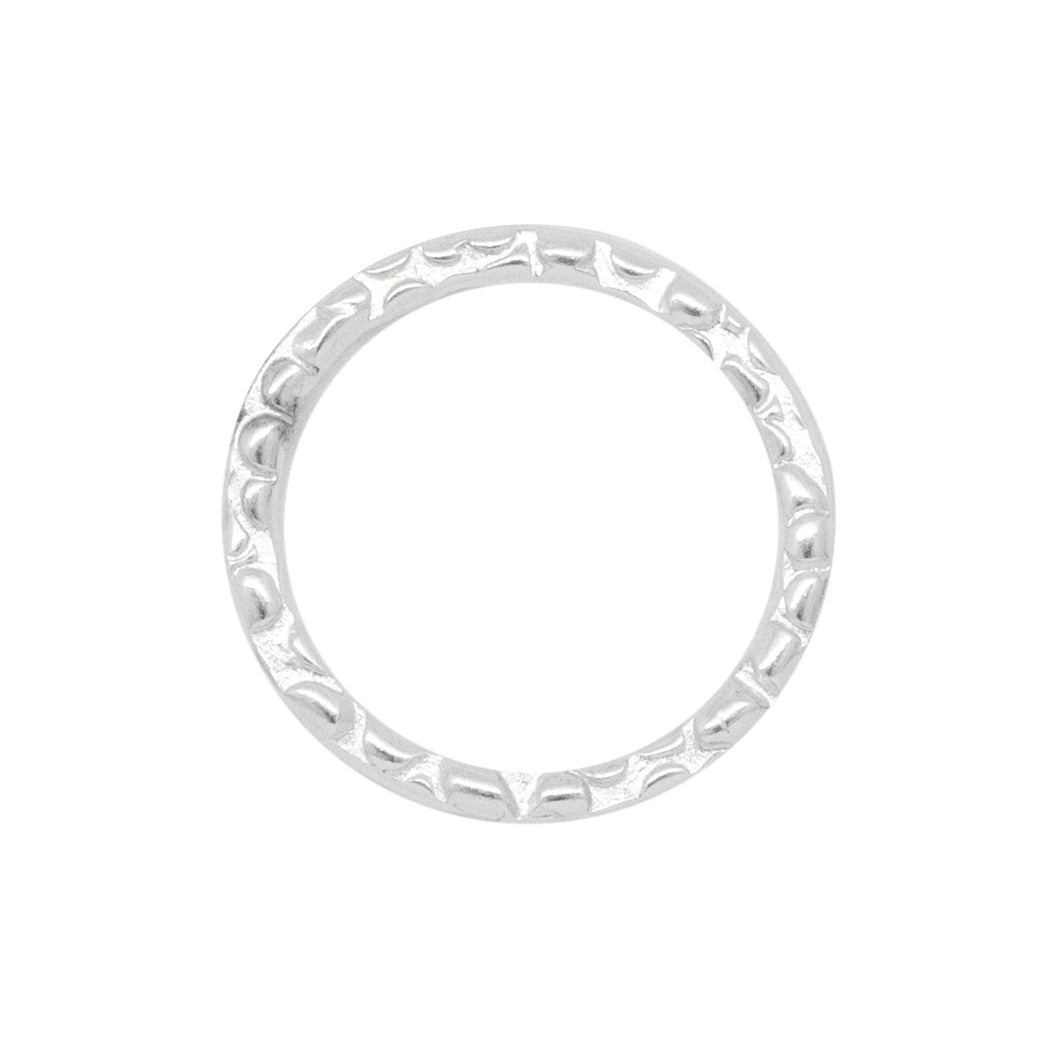 Connectors. Sterling Silver 10.25mm Width / Length, Handmade Hammered Circle Connector. Quantity Per Pack: 4 Pieces.