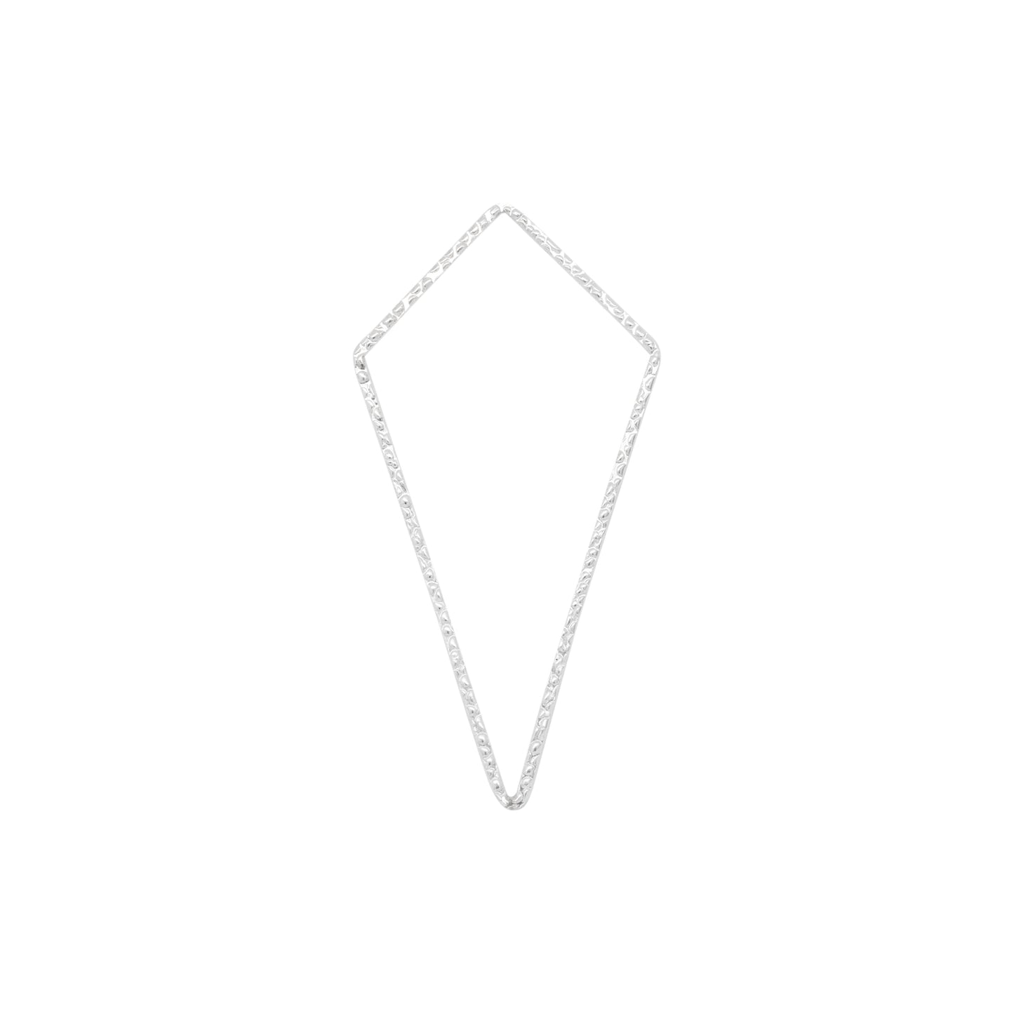 Connectors. Sterling Silver 25.0mm Width by 50.0mm Length, Handmade Hammered Kite Connector. Quantity Per Pack: 2 Pieces.