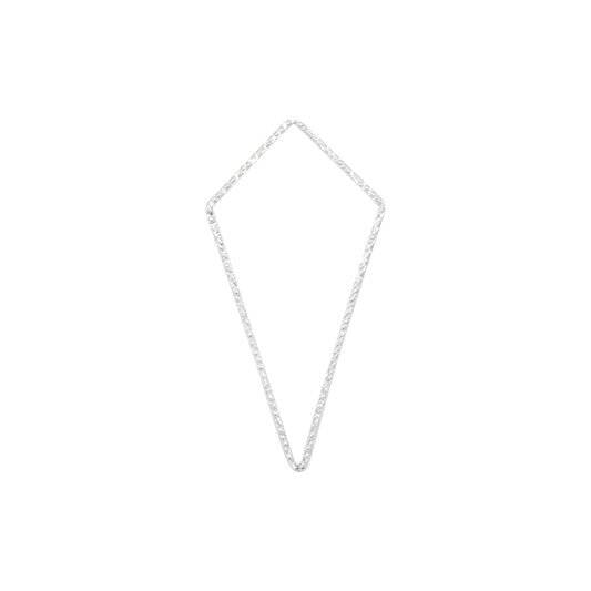 Connectors. Sterling Silver 25.0mm Width by 50.0mm Length, Handmade Hammered Kite Connector. Quantity Per Pack: 2 Pieces.