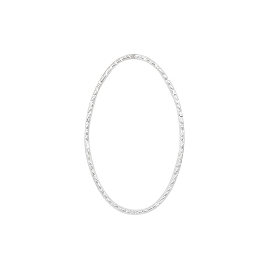 Connectors. Sterling Silver 20.0mm Width by 32.4mm Length, Handmade Hammered Oval Connector. Quantity Per Pack: 2 Pieces.