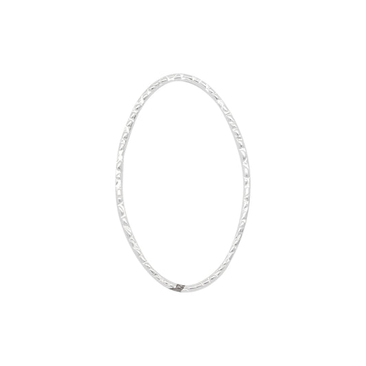 Connectors. Sterling Silver 17.0mm Width by 26.9mm Length, Handmade Hammered Oval Connector. Quantity Per Pack: 2 Pieces.
