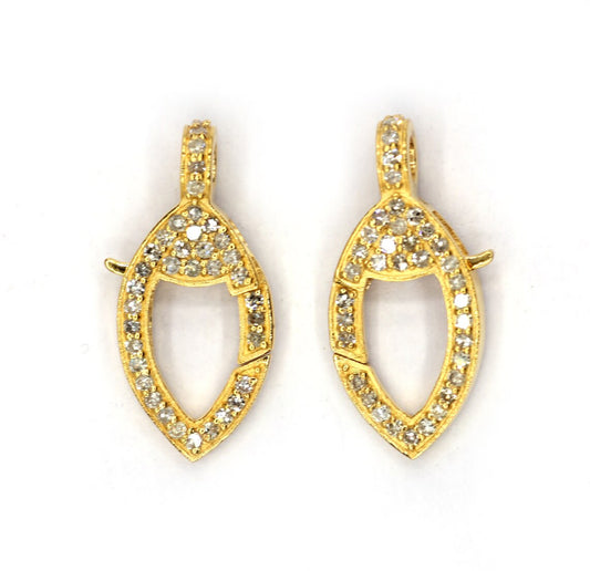 14K Gold Diamond Clasps .14K Gold Diamond Clasps, Genuine handmade pave diamond Clasps .