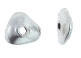 Sterling Silver, 10.8mm Width by 10.1mm Length by 3.7mm Height, Triangle Bead. Quantity per pack: 5 Pieces.