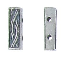 Sterling Silver Oxidized, 3.7mm Width by 3.2mm Length by 12.2mm Height, 2 Strand Fancy Square Tube Spacer Bar. Quantity Per Pack: 2 Pieces.