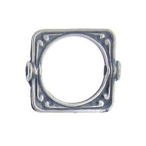 Sterling Silver Oxidized, 14.7mm Width by 3.1mm Length by 16.4mm Height, Square Bead Frame. Quantity per pack: 4 Pieces.