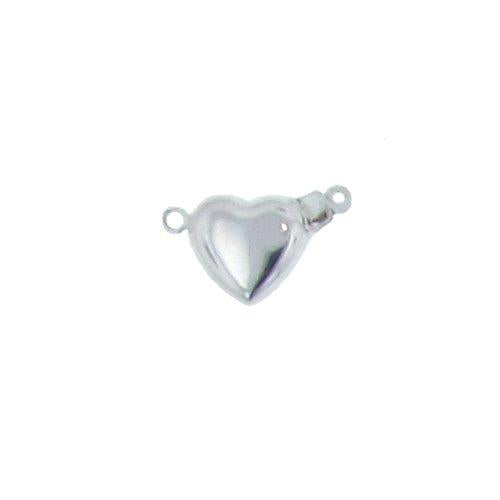 Sterling Silver, 15.5mm Width by 4.4mm Length by 9.9mm Height, Heart Fish Hook Clasp. Quantity Per Pack: 1 Pair.