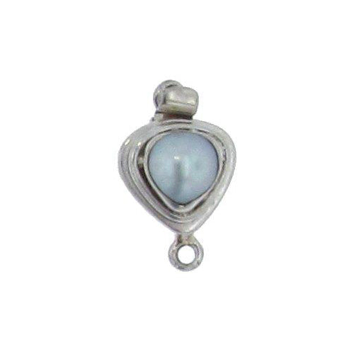 Sterling Silver, 22.7mm Width by 9.4mm Length by 13.8mm Height, Pearl Triangle Box Clasp. Quantity Per Pack: 1 Pair.