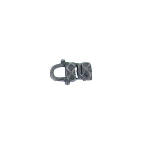 Sterling Silver Oxidized, 7.5mm Width by 5.6mm Length by 11.8mm Height, Leather Crimp End Cap With 5.1mm Close Ring. Quantity Per Pack: 4 Pieces.