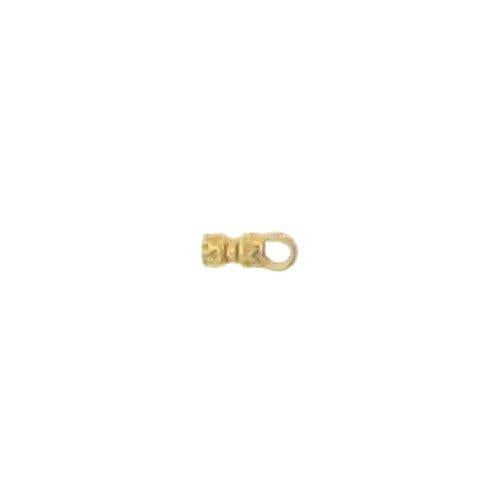 Sterling Silver Gold Plated, 3.8mm Width by 3.5mm Length by 9.5mm Height, Leather Crimp Eye Clasp.