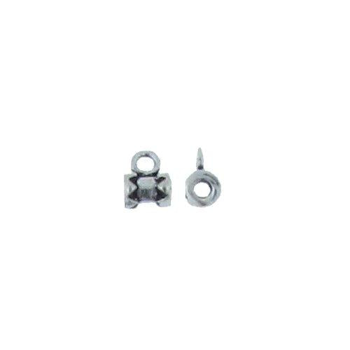 Sterling Silver Oxidized, 6.0mm Width by 4.6mm Length by 7.8mm Height, Sliding Bail with 3.9mm Fix Ring at the Bottom. Quantity per pack: 10 Pieces.