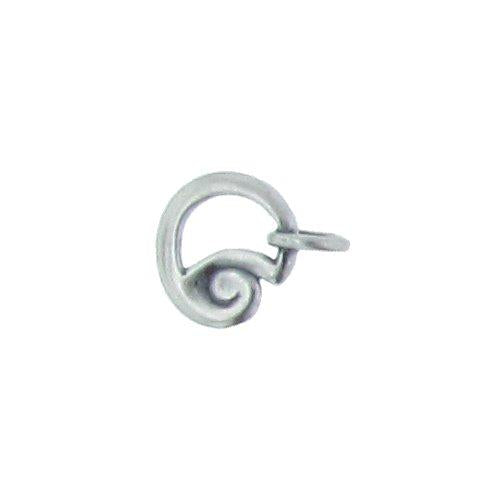 Sterling Silver, 13.8mm Width by 1.6mm Length by 17.0mm Height, Swirl Connector. Quantity Per Pack: 5 Pieces.