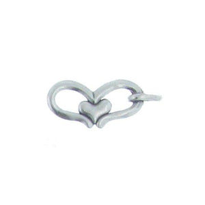 Sterling Silver, 10.5mm Width by 1.4mm Length by 23.8mm Height, Heart Connector. Quantity Per Pack: 5 Pieces.