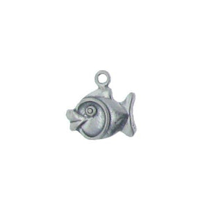 Sterling Silver, 15.0mm Width by 3.8mm Length by 14.7mm Height, Fish Charm. Quantity Per Pack: 2 Pieces.