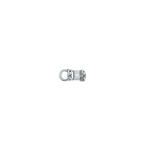 Sterling Silver Oxidized, 3.8mm Width by 3.6mm Length by 7.7mm Height, Leather Crimp End Cap With 3.8mm Close Ring. Quantity Per Pack: 1 Pieces.