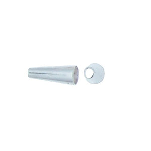 Sterling Silver, 5.3mm Width by 5.3mm Length by 13.0mm Height, Cone. Quantity Per Pack: 10 Pieces.