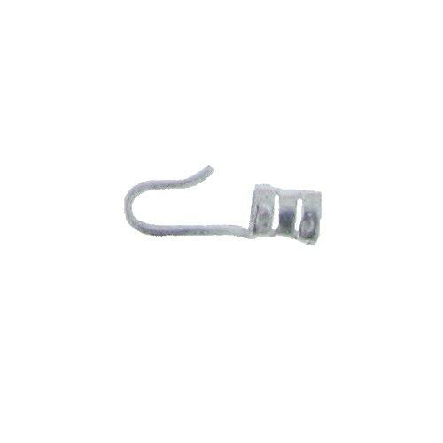 Sterling Silver, 6.6mm Width by 5.2mm Length by 18.0mm Height, Leather Crimp Hook. Quantity Per Pack: 10 Pieces.