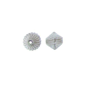 Sterling Silver, 8.7mm Width by 8.6mm Length by 7.8mm Height, Corrugated Saucer Bead. Quantity per pack: 2 Pieces.